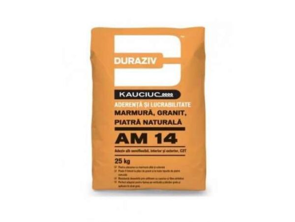 DURAZIV AM 14  Adeziv alb semiflexibil pentru granit, marmură și piatră naturală