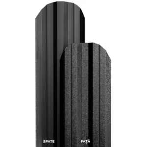 Sipca Metalica TISA Hi-Mat 0,5mm, SPATE NEGRU, FATA NEGRU DE NOAPTE, 11,5CM RAL 9005 0,4M