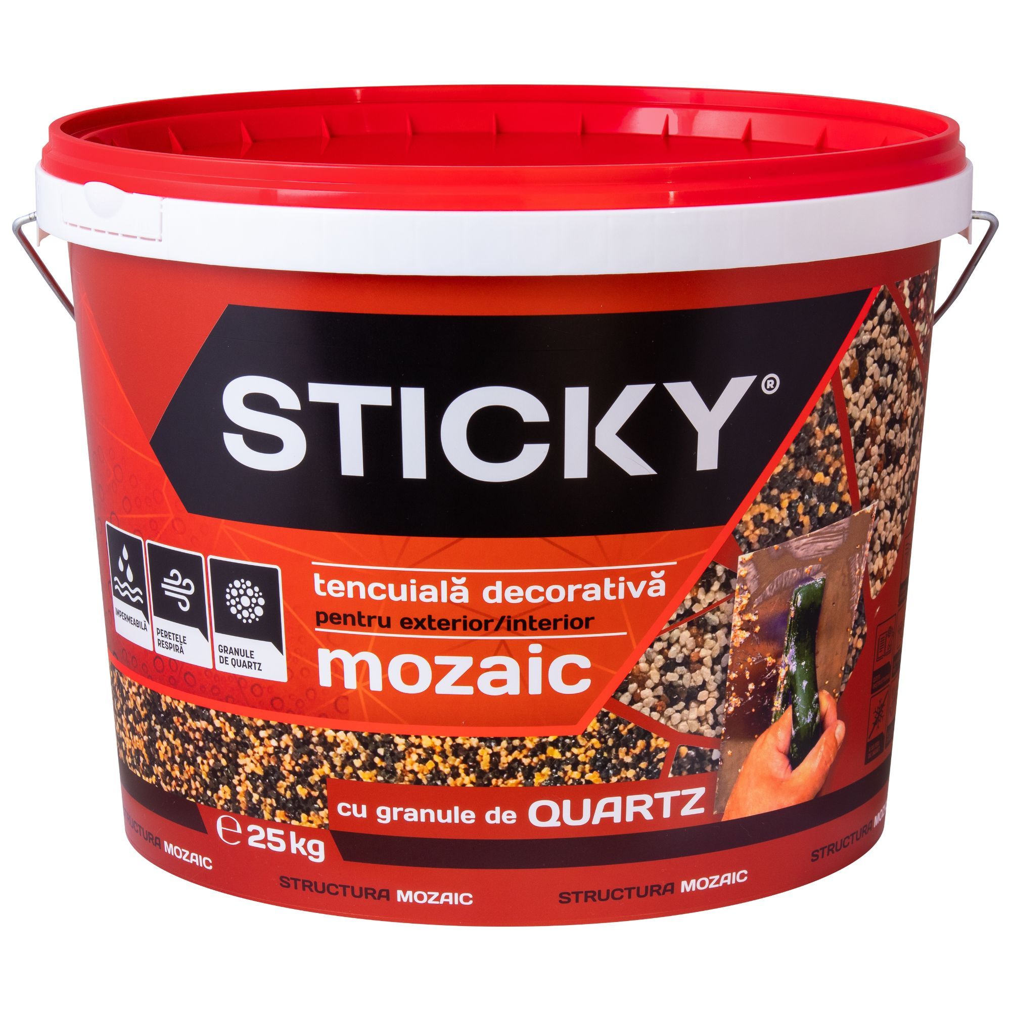 Tencuiala decorativa mozaic pentru soclu Sticky 25KG