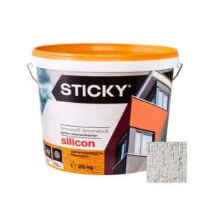 Tencuiala Decorativa cu Silicon Sticky Scoarță Copac 2mm Alba + Amorsa Cadou