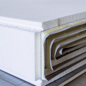 Placa Tacker pentru sisteme de incalzire in pardoseala EPS 80 25mm, folie PP caserata si banda adeziva - 10mp/bax