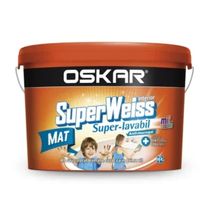 Vopsea superlavabila interior, Oskar Superweiss mat, alb, 2,5L