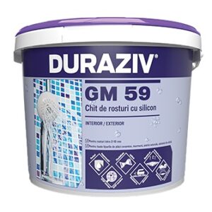 Duraziv GM 59, chit de rosturi cu silicon, alb, bej, caramel, orange, rosa, coral, gri 5kg