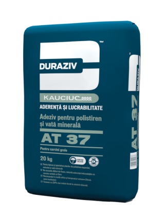 DURAZIV AT 37, Adeziv pentru polistiren și vată minerală, pentru sarcini grele, aditivat cu Kauciuc® 20KG