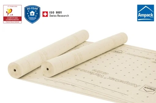 Ampatex Variano 3 extra, 75m², 150cm x 50m - Membrană barieră de vapori variabilă, armată si etansă la aer, interior si exterior