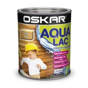 Lac pentru lemn Oskar Aqua Lac, pe baza de apa STEJAR AURIU 0,75L