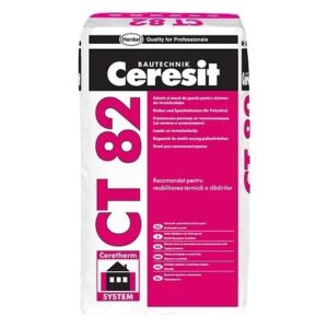 Adeziv si masa spaclu polistiren expandat Ceresit CT 82, interior/exterior, 25 kg