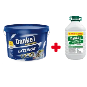 Vopsea lavabila alba exterior Danke 15 l + Amorsa 4L cadou