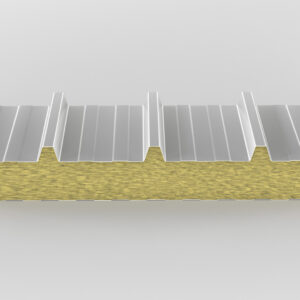 Panou Sandwich TerraSteel cu Vata Bazaltica Acoperiș 100mm RAL9002 - 1mp