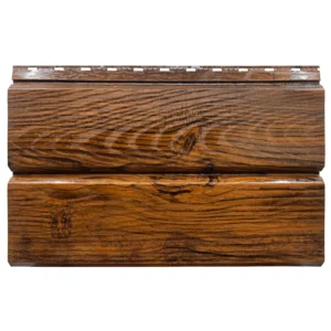 Lambriu Metalic Jupiter Drept 0,4mm, culoare spate Maro, culoare fata Nuc Striat 260x2500mm
