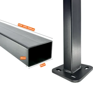 Pilon cu talpa sudata, mat Gri Antracit 60x40 RAL7016, 1,2m înălțime