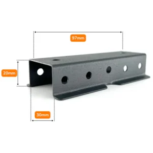 Prelungitor Țeavă Gri Antracit RAL7016 30mm x 20mm x 97mm, 1mm grosime