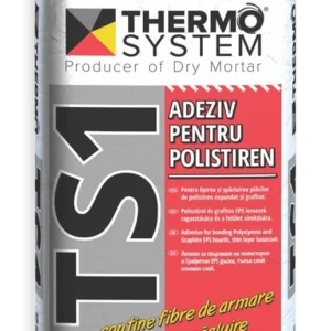 Adeziv lipire si spacluire Polistiren expandat si grafitat Thermosystem TS 1 cu fibre armare 25kg