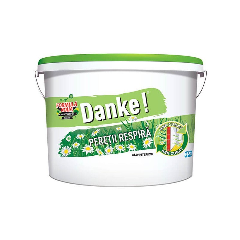 Vopsea lavabila interior, Danke peretii respira, alb, 2,5L